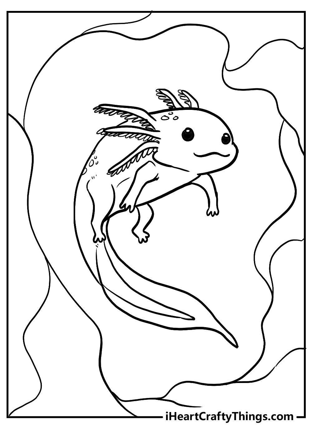 Printable axolotl coloring pages updated