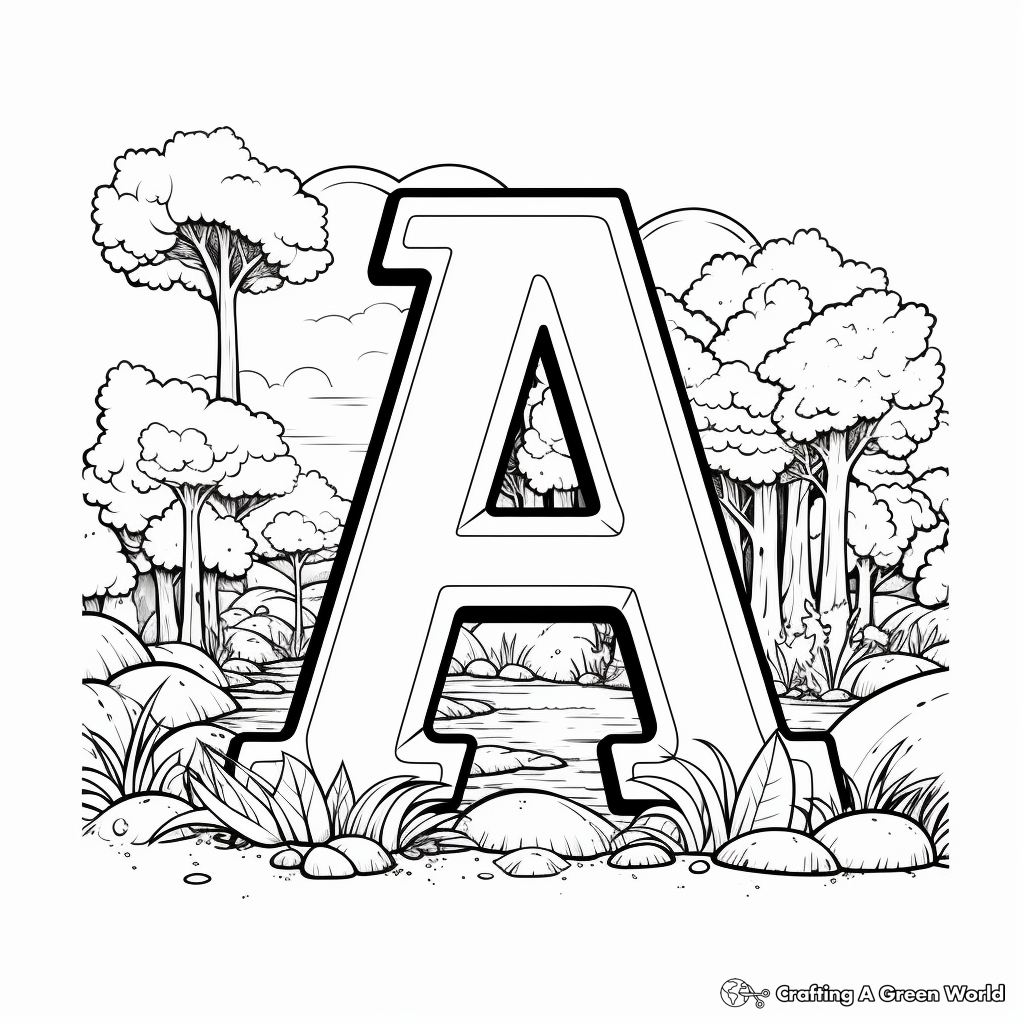 Plain alphabet coloring pages