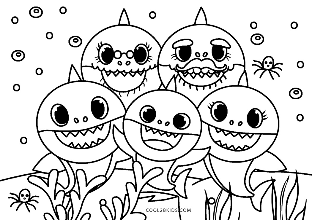 Free printable baby shark coloring pages for kids