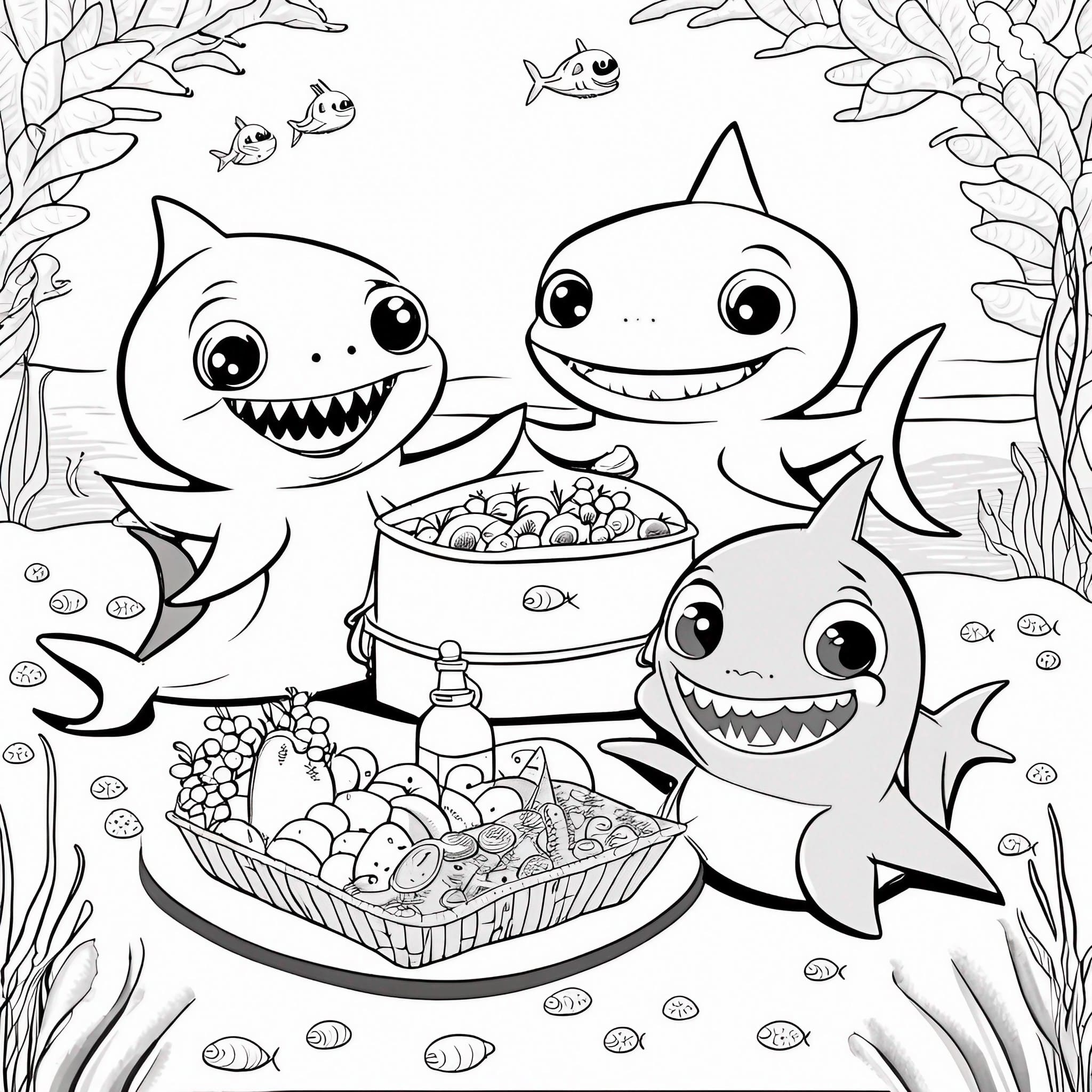 Baby shark coloring pages for free