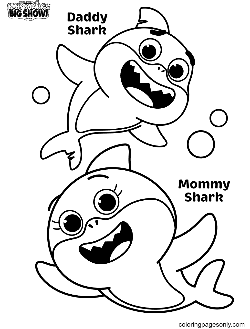 Baby shark coloring pages printable for free download