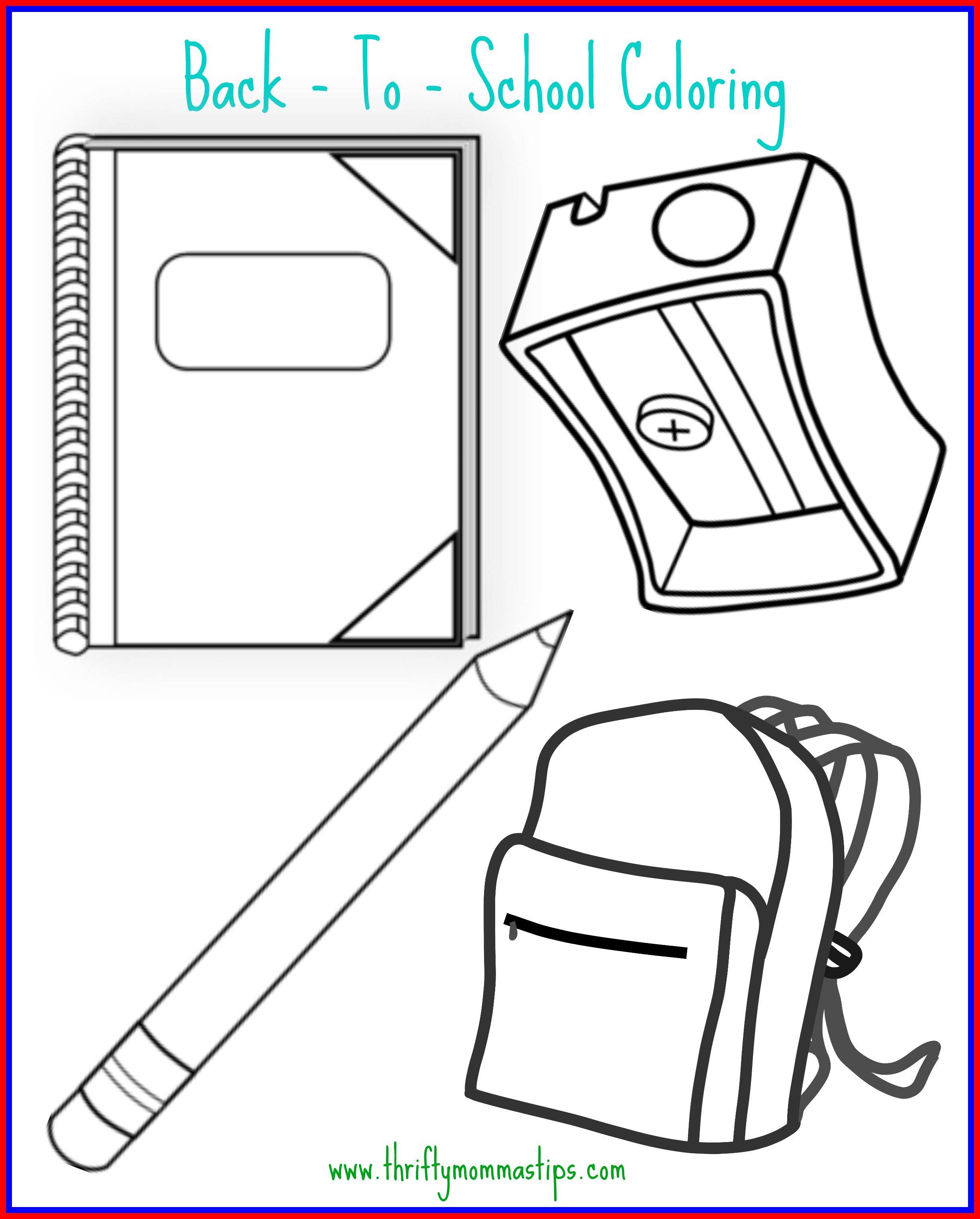 Back to school coloring page