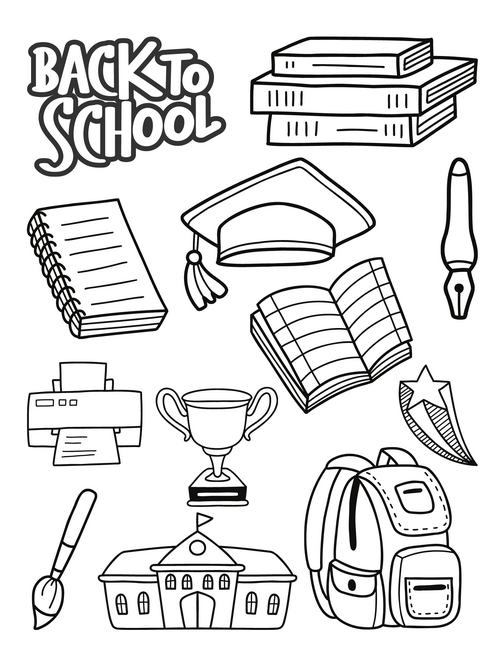 Free printable back to school coloring pages