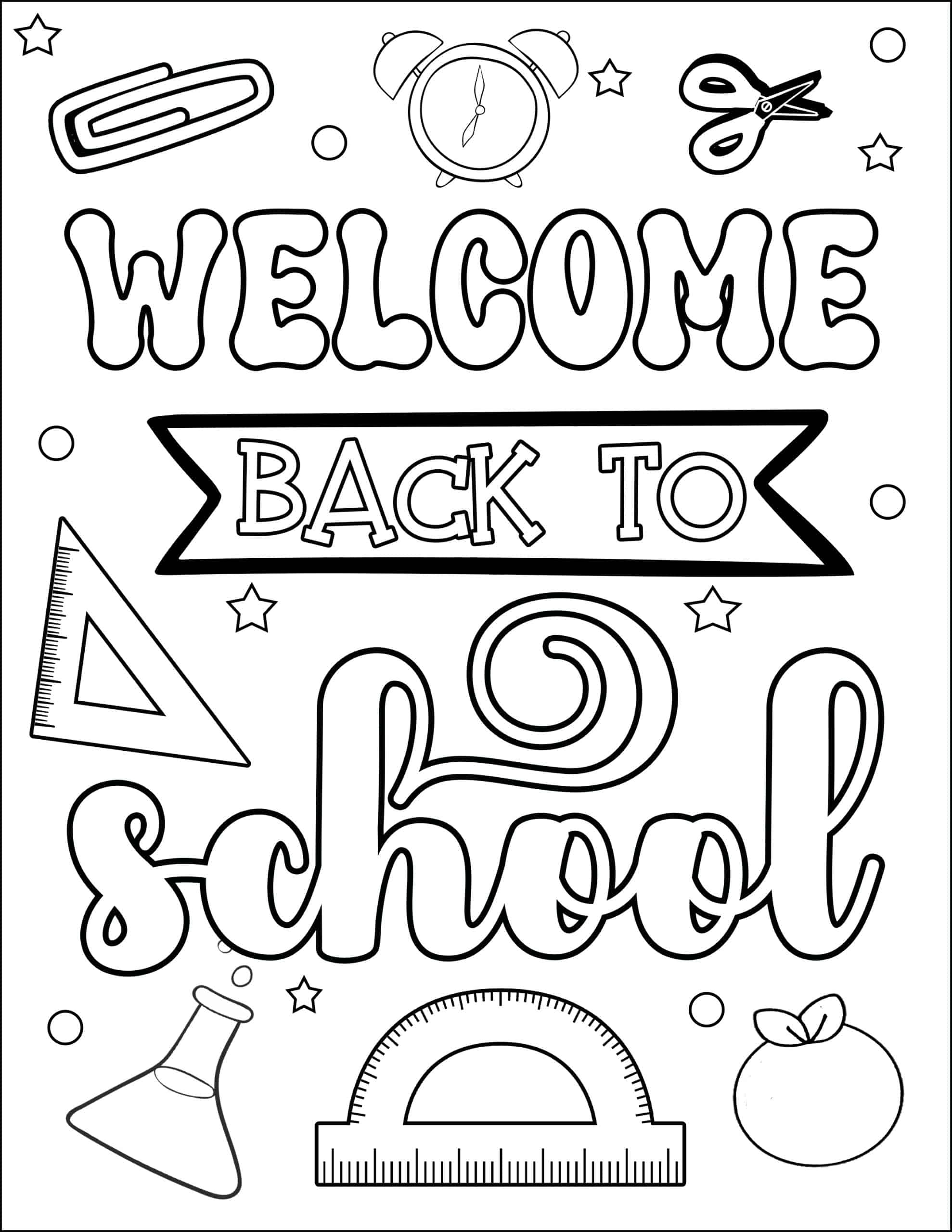 Free back to school coloring pages for