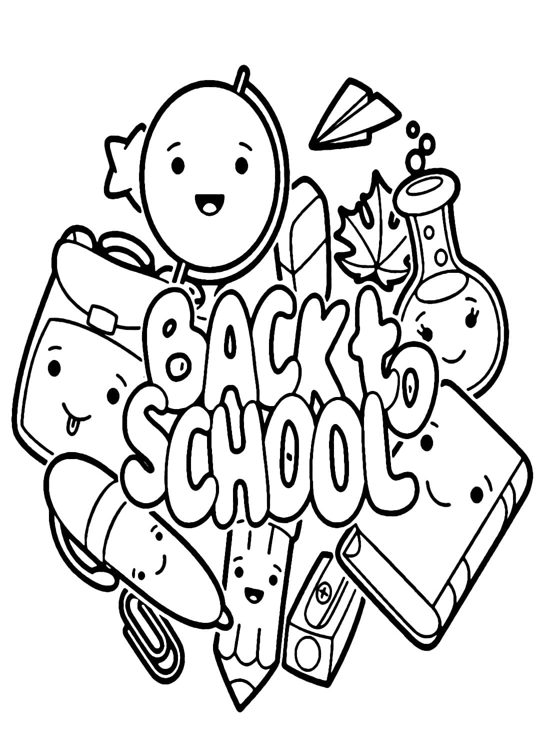 Print back to school coloring page