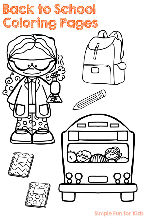 Back to school coloring pages