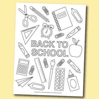 Back to school coloring page