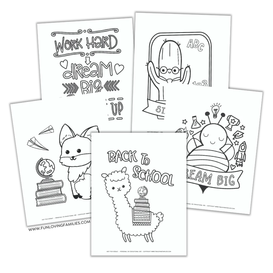 Printable back to school coloring pages