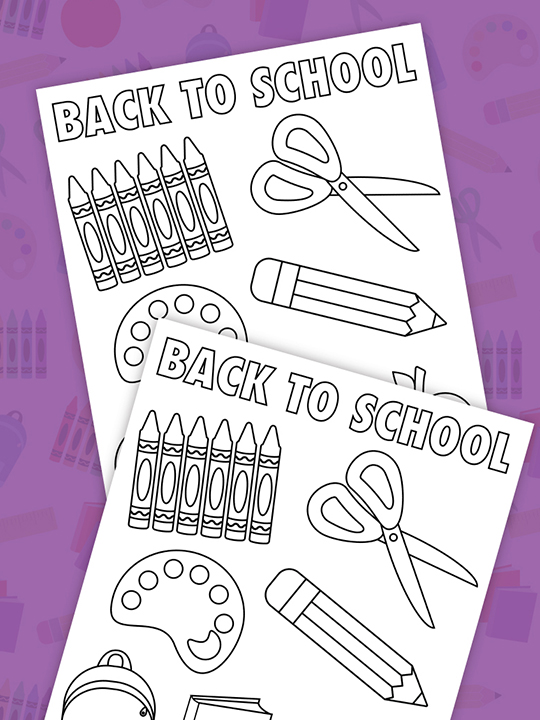 Free printable back to school coloring page