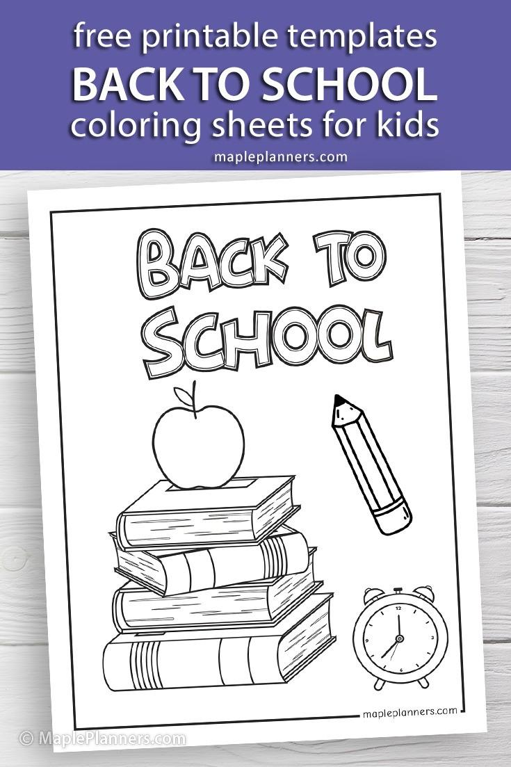 Free back to school coloring pages for kids