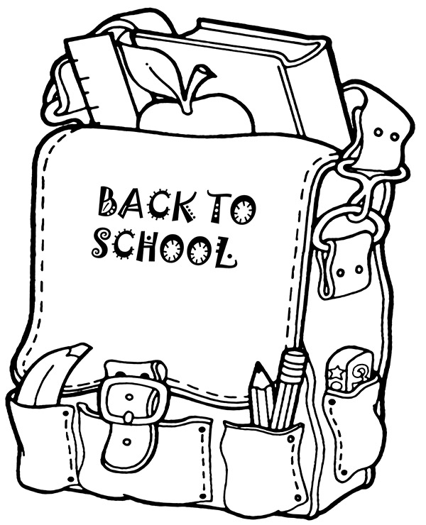 Backpack coloring page to print