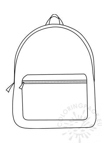 Simple design backpack coloring page