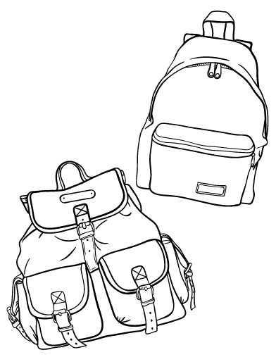 Free backpack coloring page