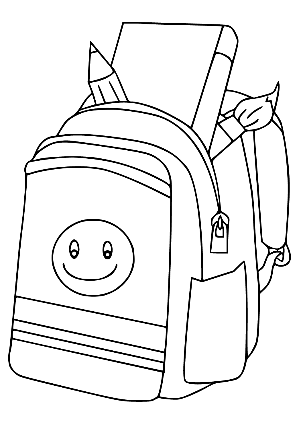 Free printable back to school backpack coloring page for adults and kids