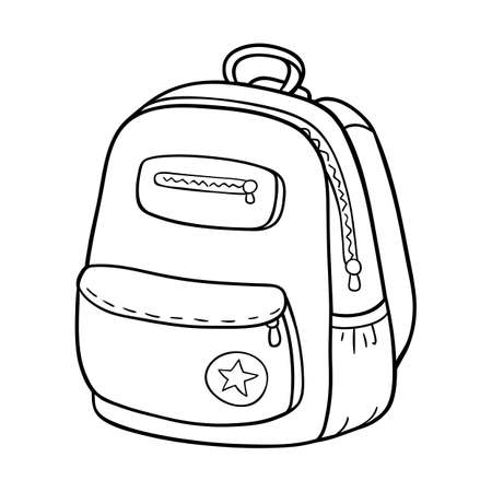 School bag coloring stock illustrations cliparts and royalty free school bag coloring vectors