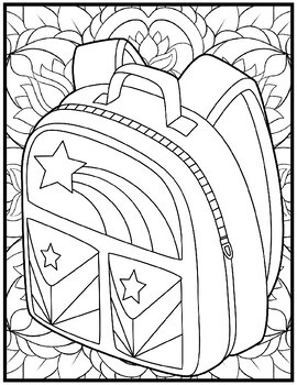 Mindfulness backpack coloring pages back to school printable worksheets