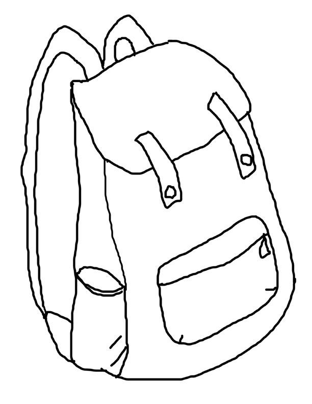 Printable backpack clipart black and white