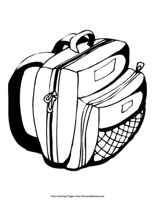 Backpack coloring page â free printable pdf from