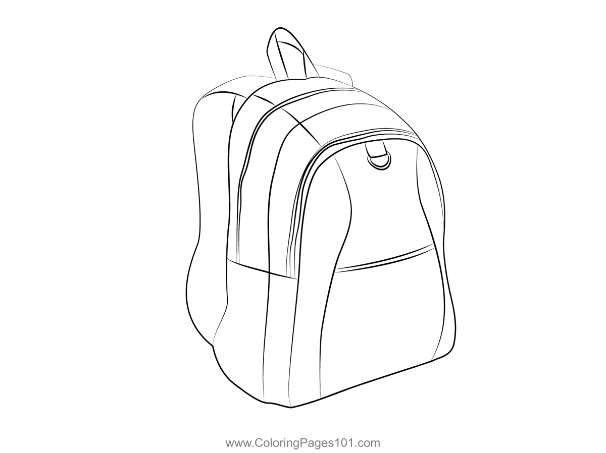 Bag coloring page for kids