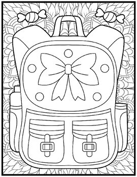 Mindfulness backpack coloring pages back to school printable worksheets