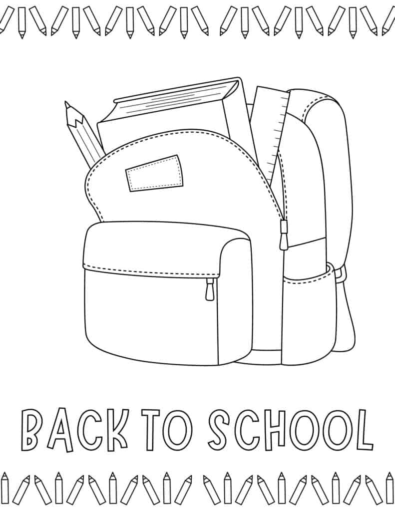 Free back to school coloring pages for kids