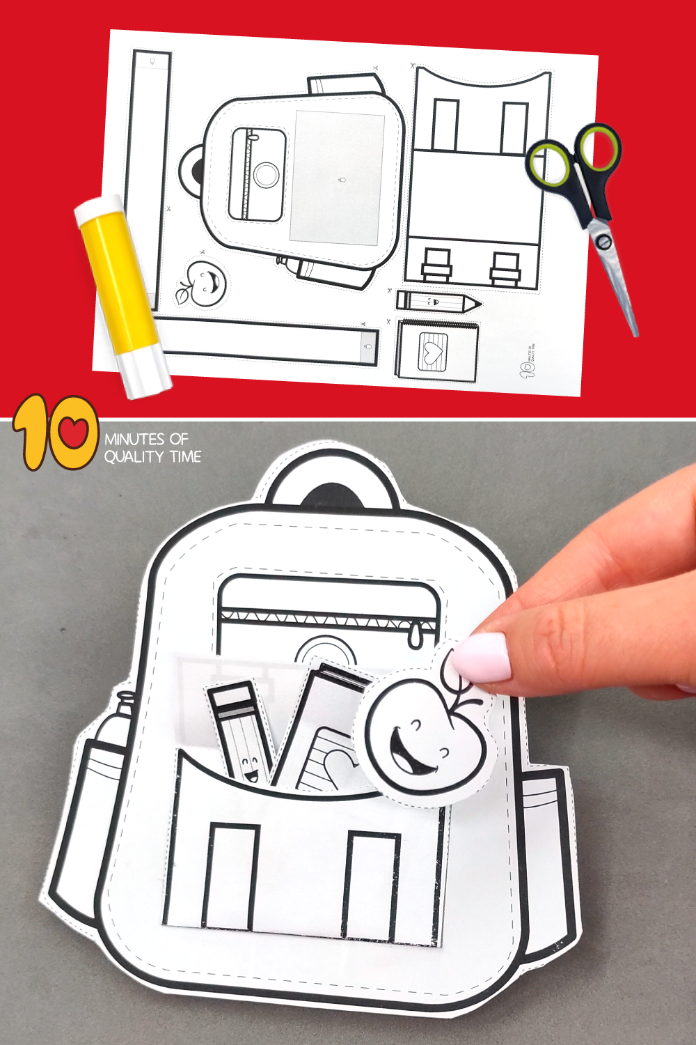 Back to school backpack craft â minutes of quality time