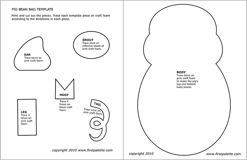 Animal bean bag templates free printable templates coloring pages