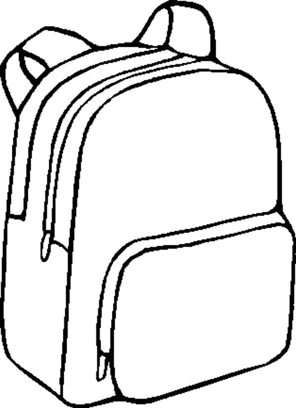 Colorful backpack coloring page