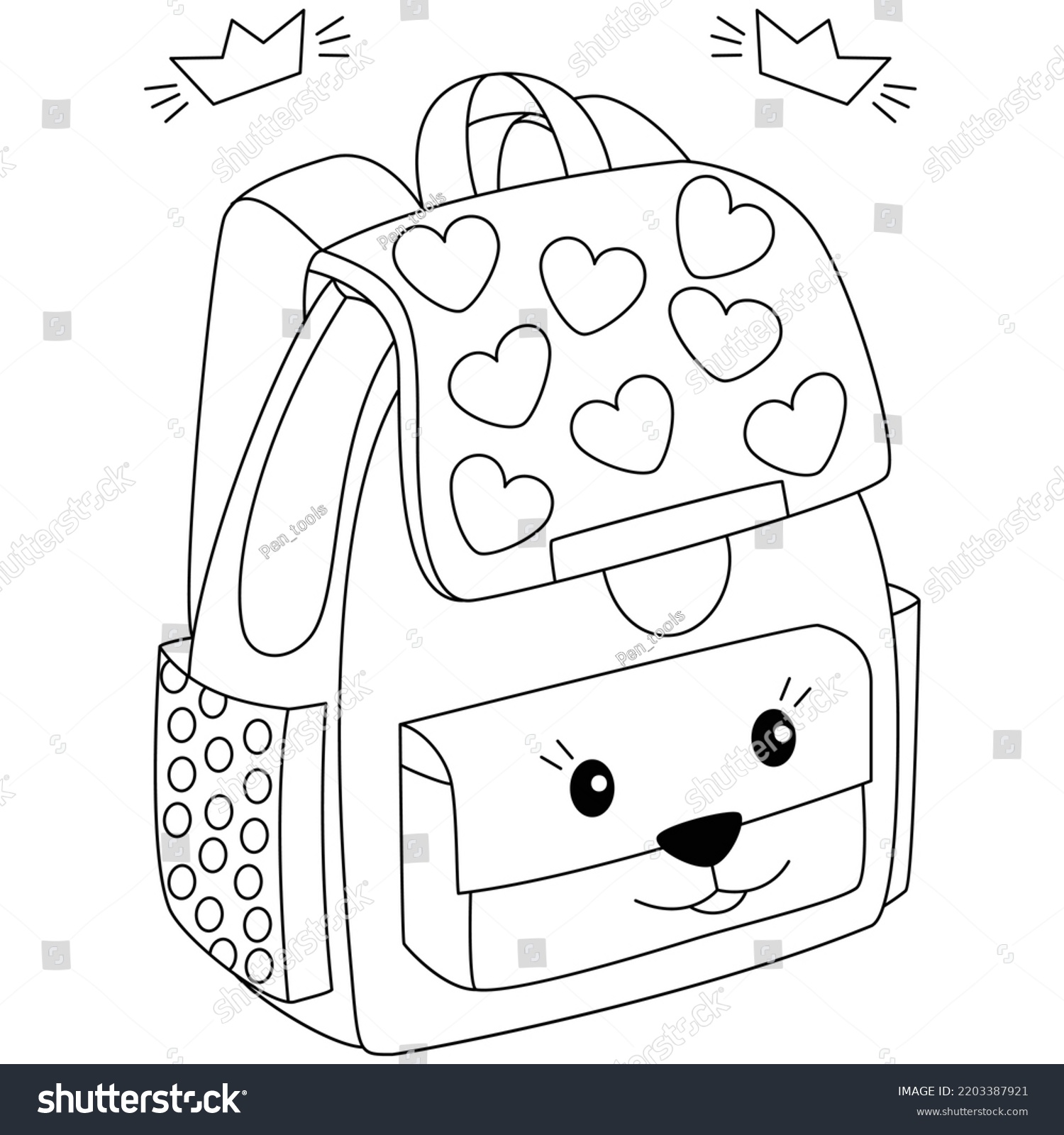 School bag coloring page images stock photos d objects vectors