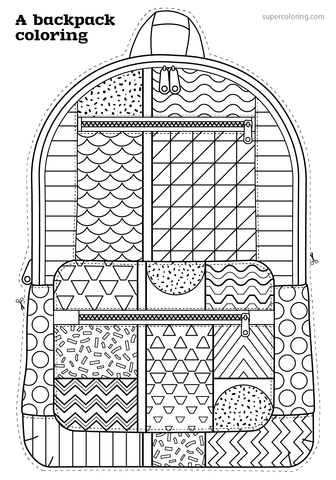 A backpack for coloring activity free printable papercraft templates