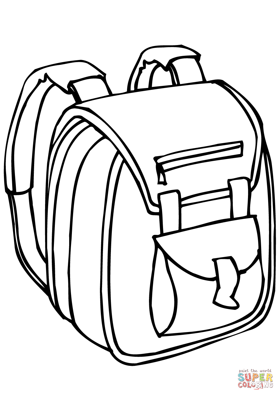 School bag coloring page free printable coloring pages