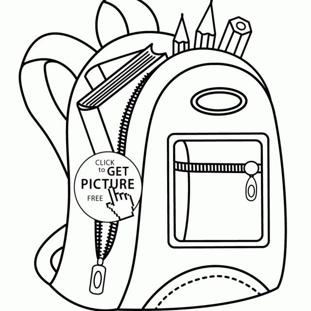 Beautiful photo of backpack coloring page