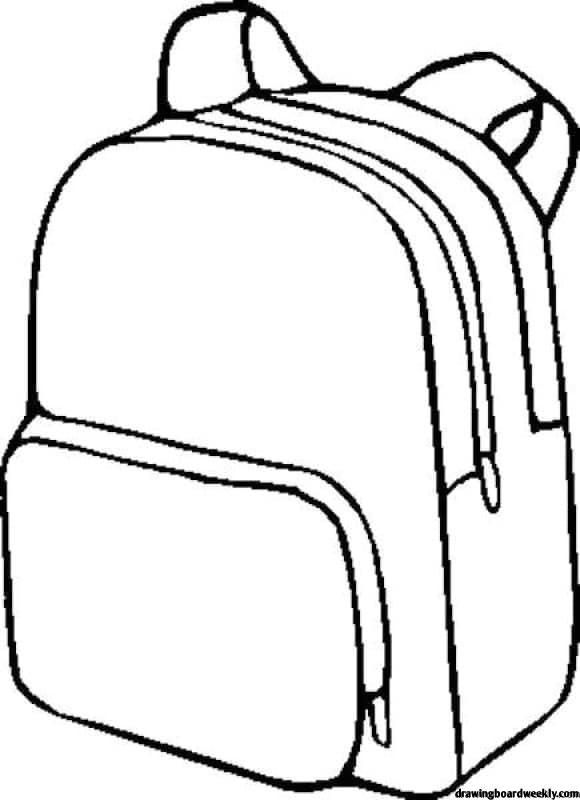 Backpack coloring page clipart black and white coloring pages color