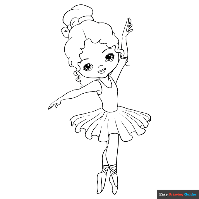 Ballerina coloring page easy drawing guides