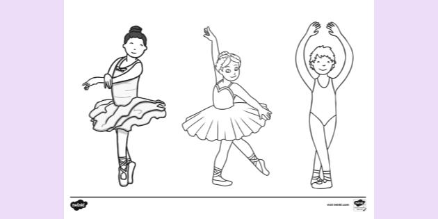 Ballerina colouring page