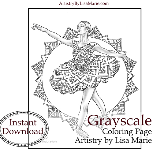 Mandala ballet dancer printable coloring page â artistry by lisa marie