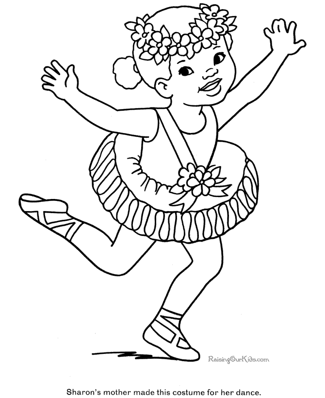 Ballet coloring page kids sports