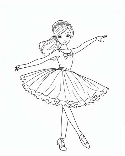 Cute ballerina pages for kids