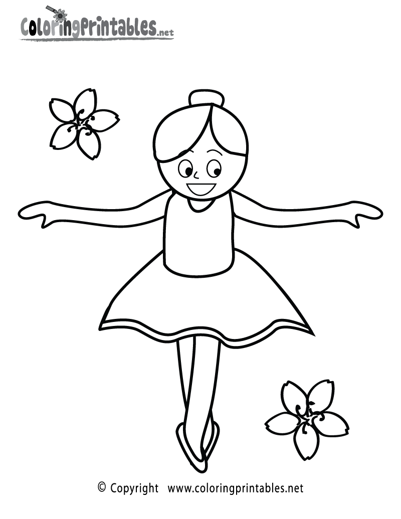 Free printable ballet girl coloring page