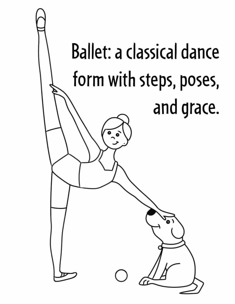 Free ballet coloring pages â the hollydog blog