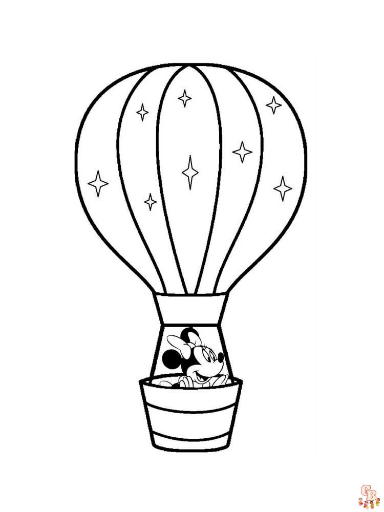 Hot air balloon coloring pages for kids