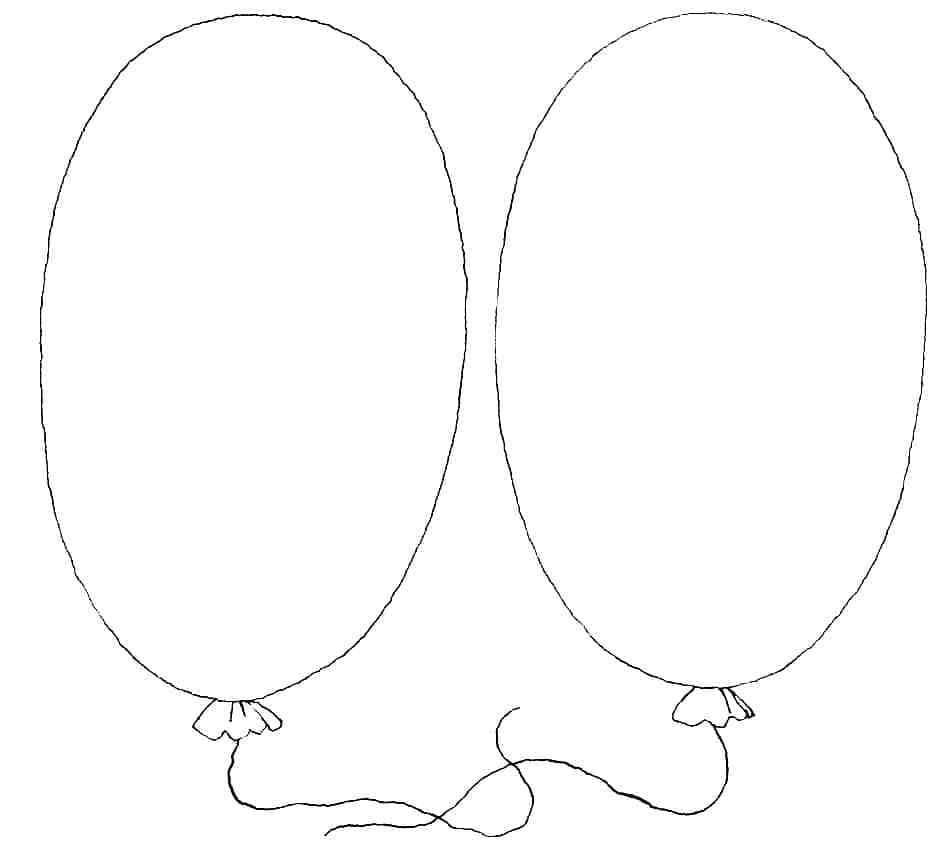 Two balloons coloring page
