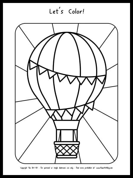 Hot air balloon coloring page free printable download â the art kit