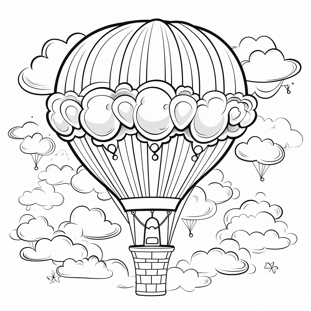 Hot air balloon coloring pages