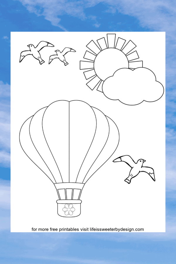 Hot air balloon coloring pages