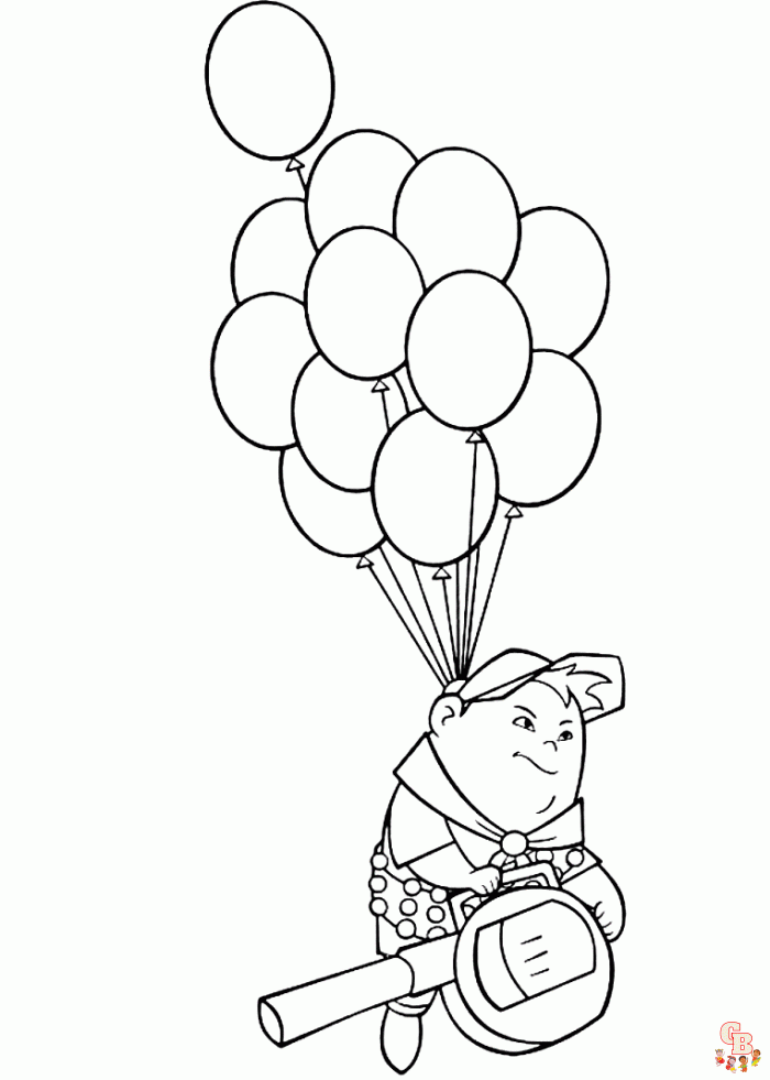 Fun with balloon coloring pages for kids