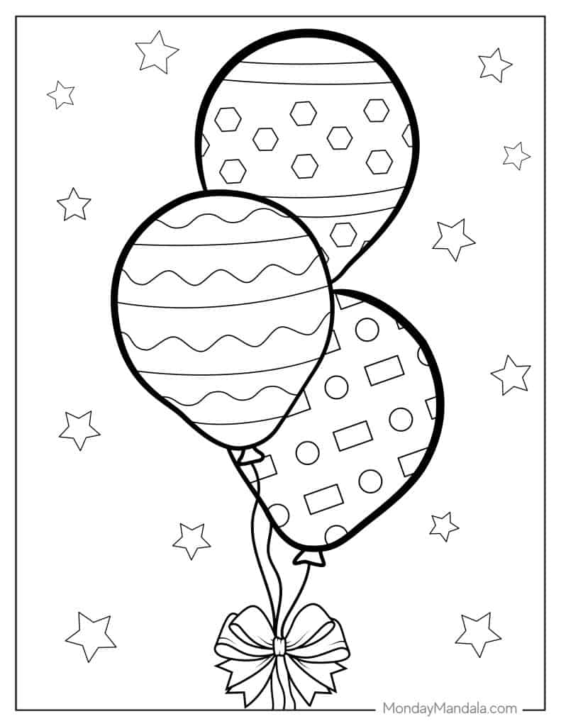 Balloon coloring pages free pdf printables