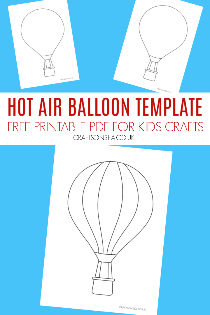 Hot air balloon template free printable pdf