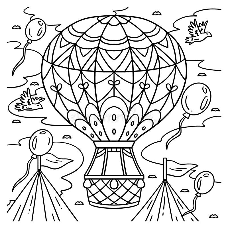 Hot air balloon coloring stock illustrations â hot air balloon coloring stock illustrations vectors clipart