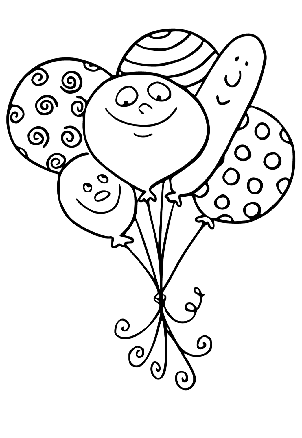 Free printable balloon funny coloring page for adults and kids